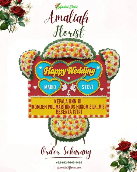 Papan Bunga Pernikahan Danau